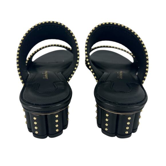 Salvatore Ferragamo Black Belluno Studs Slide Two-Strap Mule - Picture 9 of 14
